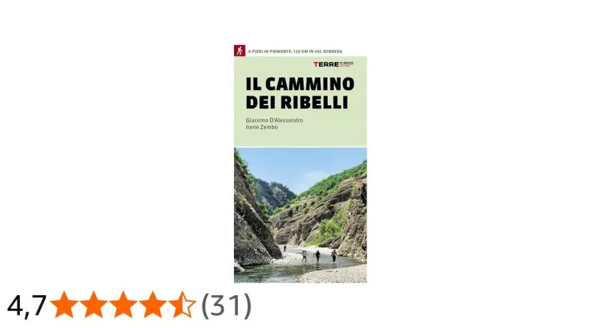 Copertina del libro "Il cammino dei ribelli", che mostra un gruppo di escursionisti in un canyon.