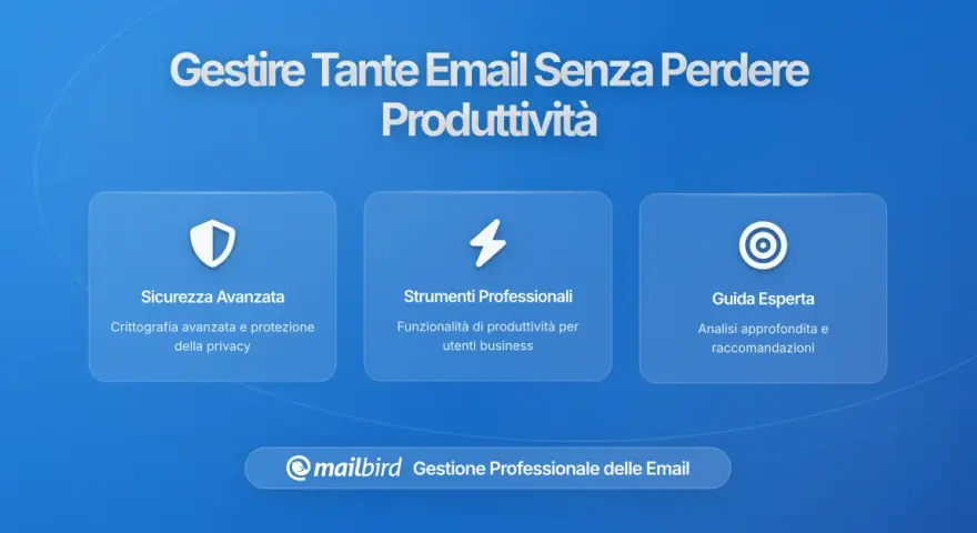 Gestione email professionale con sicurezza avanzata, strumenti per la produttività e guida esperta.
