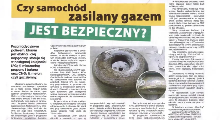 Zbiornik CNG, gdzie tankować? Artykuł omawia bezpieczeństwo samochodów zasilanych gazem, w tym CNG.