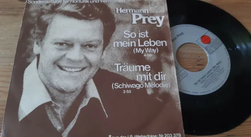 Schallplatte mit Hermann Prey und dem Cover "So ist mein Leben (My Way)".