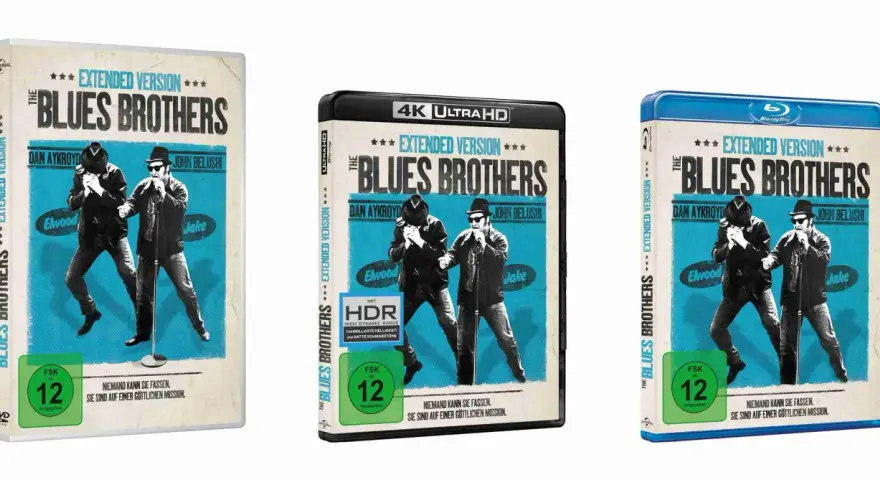 Die "Blues Brothers" Extended Version auf DVD, 4K UHD und Blu-ray. Ob es die Blues Brothers wirklich gab, ist eine Frage für die Fans.