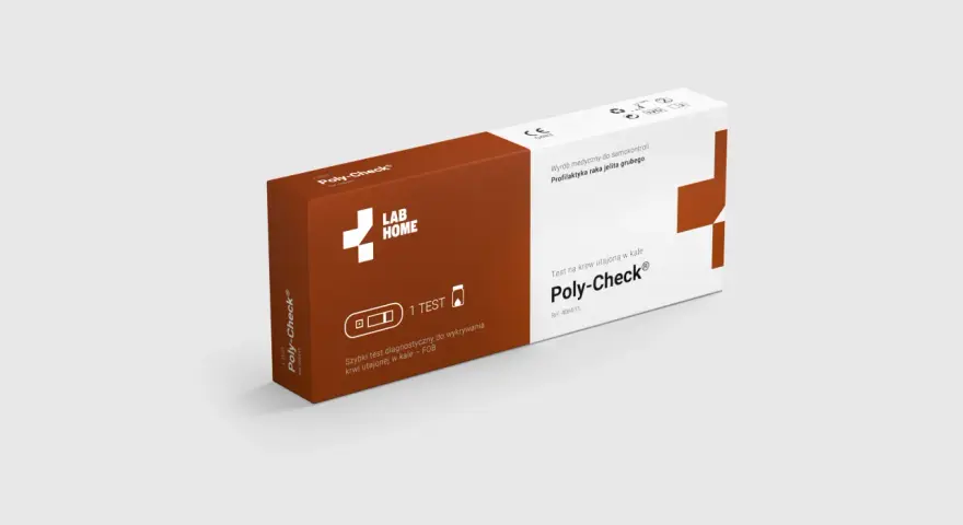 Szybki test Poly-Check do wykrywania krwi utajonej w kale. Profilaktyka raka jelita grubego.