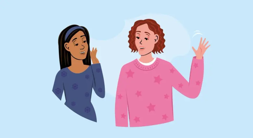 Dos amigas conversan. Una pregunta: ¿a partir de qué hora se dice bonsoir?