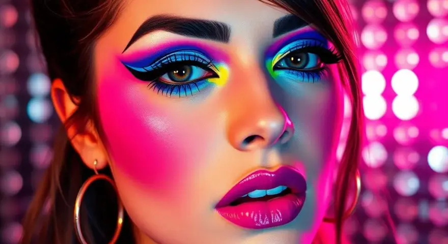 Original 80er Jahre Make-up: Mutige Farben & Drama meistern