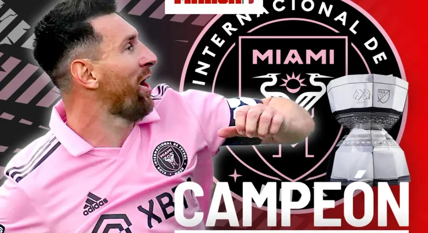 Lionel Messi celebra la victoria del Inter Miami en la Leagues Cup contra Nashville SC. ¡Campeones!