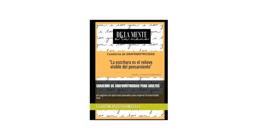 Cuaderno de grafomotricidad para adultos, con ejercicios para mejorar la motricidad fina y visomotora.