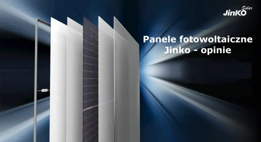 Warstwowa budowa paneli fotowoltaicznych Jinko Solar, symbolizująca innowację i wydajność.