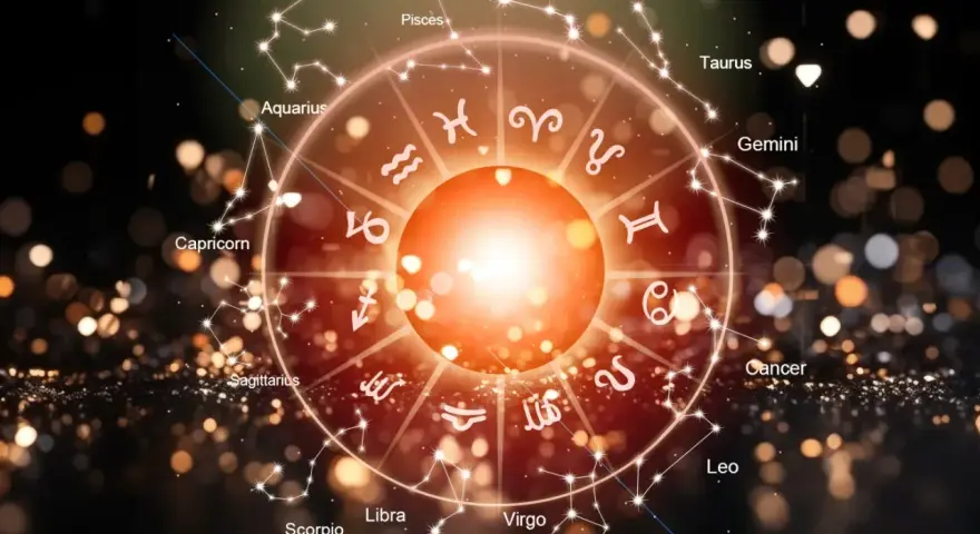 Okrąg zodiaku z symbolami i konstelacjami. Czy wśród nich kryją się 4 najgorsze znaki zodiaku?