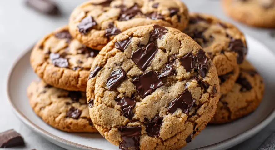 En hög med chokladkakor, perfekta för ett enkelt cookies recept.
