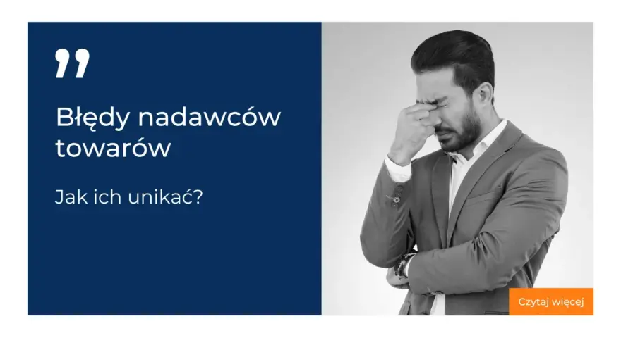 Błędy nadawców towarów w logistyce. Mężczyzna z bólem głowy.