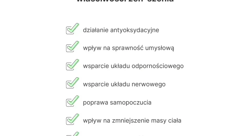 Właściwości żeń-szenia koreańskiego: działanie antyoksydacyjne, wsparcie umysłu, odporności i układu nerwowego, poprawa samopoczucia i sprawności seksualnej.