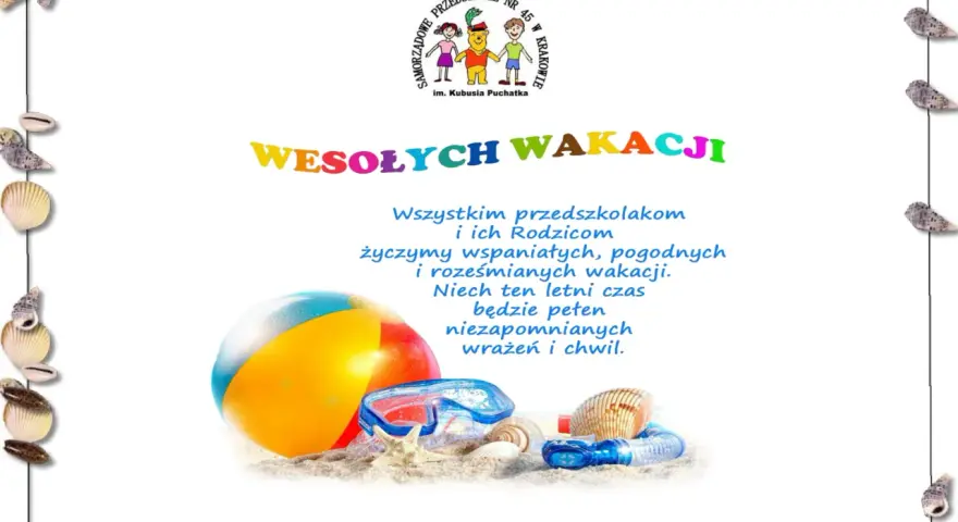 Życzenia wakacyjne dla dzieci i rodziców pełne radości i bezpieczeństwa