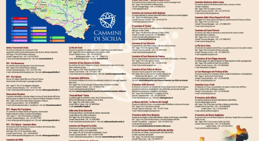 Mappa dei cammini di Sicilia: un viaggio a piedi tra storia, fede e natura. Scopri il tuo cammino siciliano!