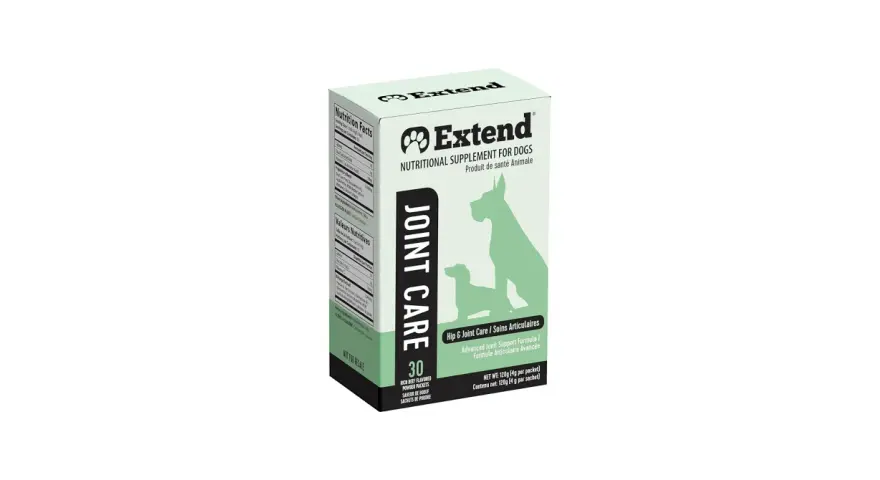 Opakowanie suplementu Extend Joint Care dla psów. Wiele osób szuka opinii o cartexan 400 mg, ten produkt może być alternatywą.