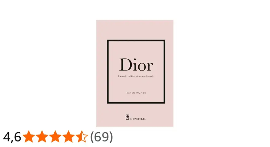 Copertina libro "Dior: La storia dell'iconica casa di moda" di Karen Homer. Il marchio Dior è protagonista.