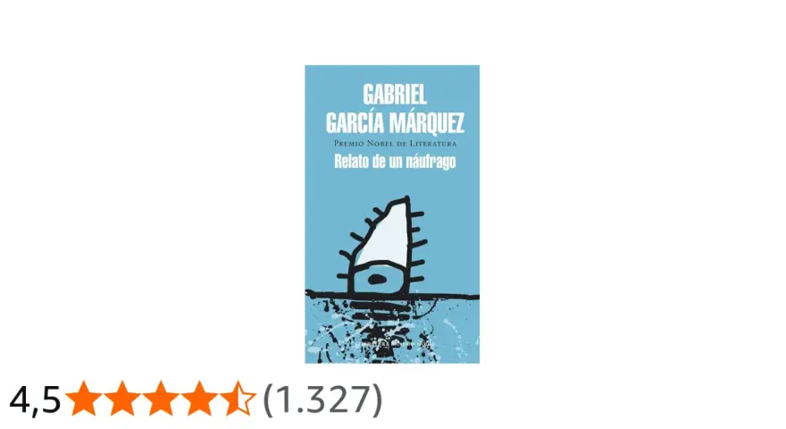 Portada del libro "Relato de un náufrago" de Gabriel García Márquez, con una ilustración abstracta de un barco y estrellas.