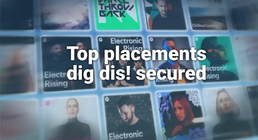 Top-Platzierungen für Apple Music Artists gesichert! Viele Playlists mit elektronischer Musik und Porträts von Künstlern.