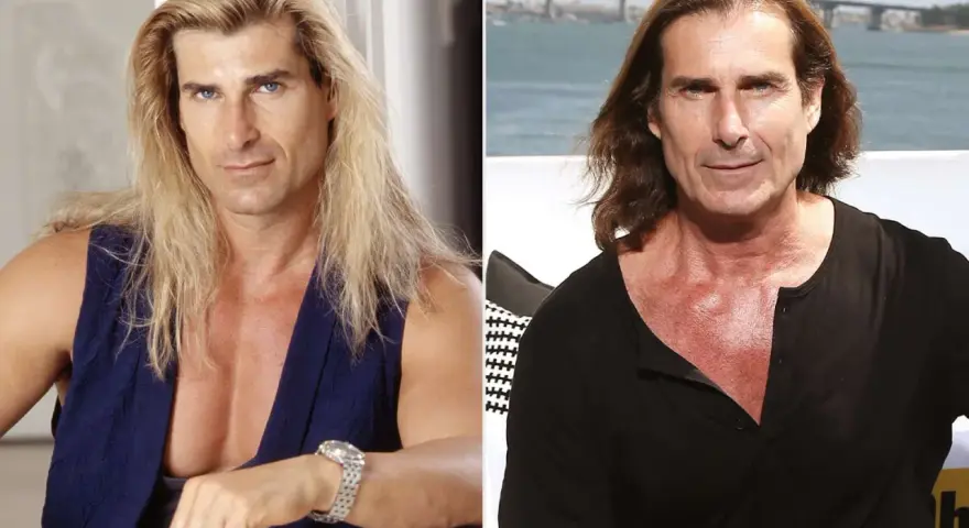 Fabio, el icónico modelo de romance, luce su melena rubia y luego su cabello castaño, mostrando su evolución.