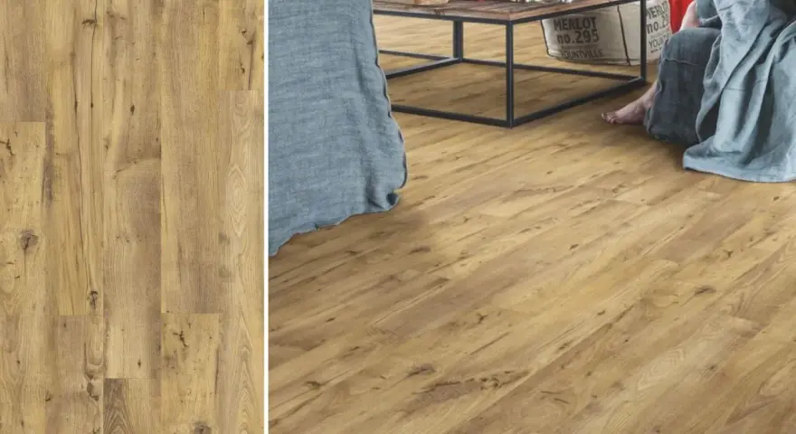 Nowe panele winylowe imitujące drewno, idealne na stare panele laminowane. Stwórz przytulne wnętrze.