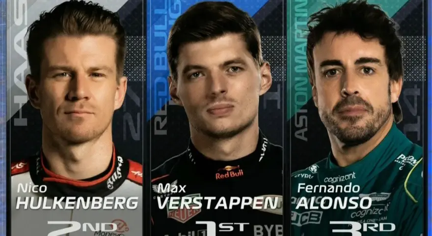 Max Verstappen, Nico Hulkenberg y Fernando Alonso, podio de la clasificación F1 Canada.