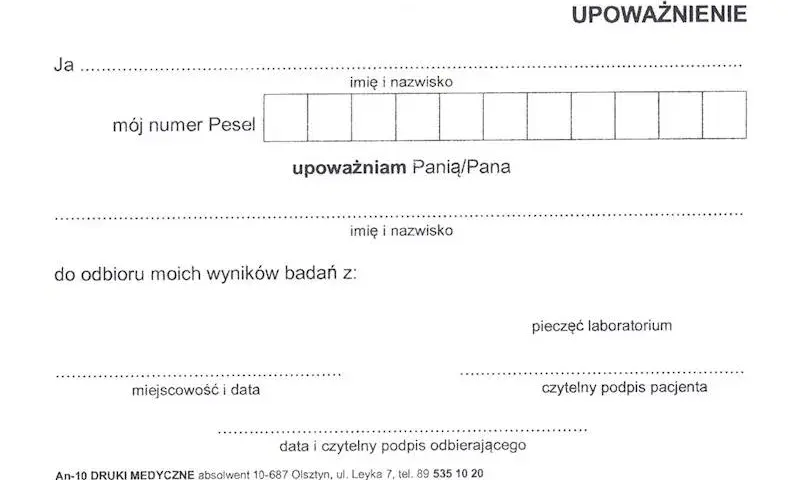 Jak napisać upoważnienie do odbioru wyników badań bez błędów