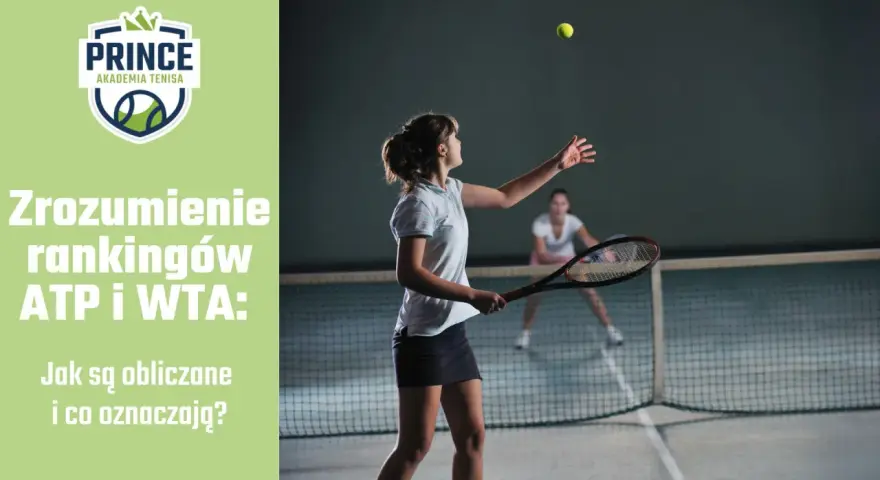 Młoda tenisistka serwuje, przygotowując się do zdobycia punktów WTA. Akademia Prince wyjaśnia rankingi.