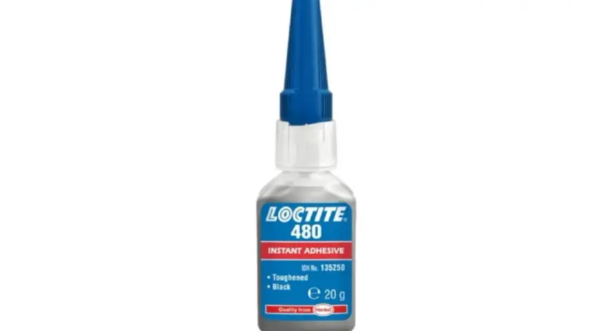 Loctite 480 - czarny, utwardzony klej błyskawiczny. Idealny, gdy zastanawiasz się, czym skleić aluminium.