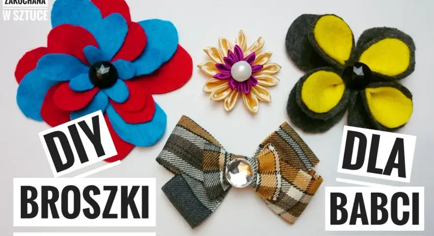 Jak zrobić broszkę? Zobacz DIY broszki z filcu i wstążki, idealne dla babci.