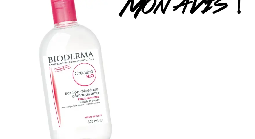 Flacon d'eau micellaire Bioderma Créaline H2O pour peaux sensibles, nettoie et apaise. Mon avis sur ce produit culte !