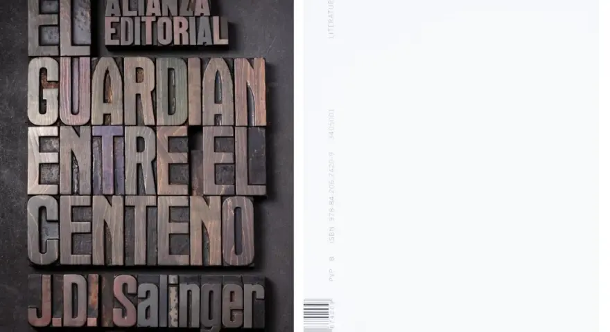 Tipografía de madera para "El guardián entre el centeno" de J.D. Salinger, publicado por Alianza Editorial.