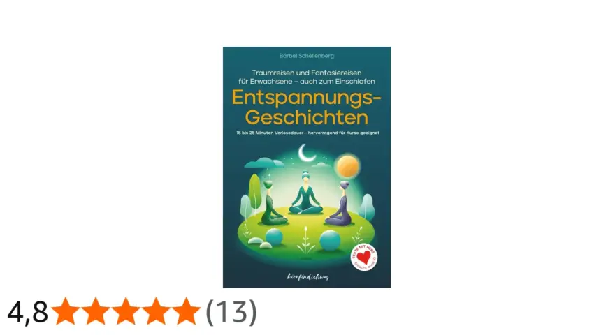 Entspannungsgeschichten für Erwachsene: Drei Figuren meditieren unter Mond und Sonne. Ideal zum Einschlafen.