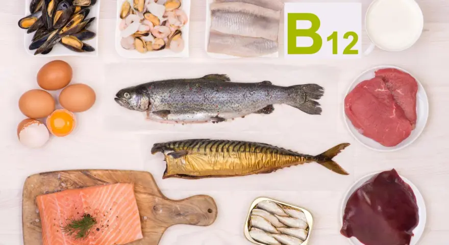 Witaj w świecie witaminy B12! Gdzie występuje? W rybach, owocach morza, jajach, mięsie i wątróbce.