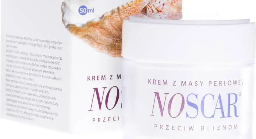 Krem z masy perłowej NoScar przeciw bliznom. Wygładza, rozjaśnia i uelastycznia skórę.