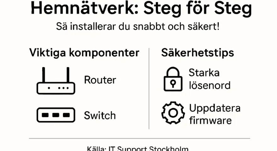 Hemnätverk: Steg för steg. Viktiga komponenter: Router, Switch. Säkerhetstips: Starka lösenord, uppdatera firmware. Perfekt för din ip tv-upplevelse.