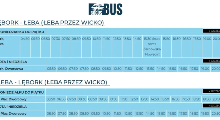 Boguś Bus Lębork: Gdzie dokładnie przystanek? Sprawdź rozkład!