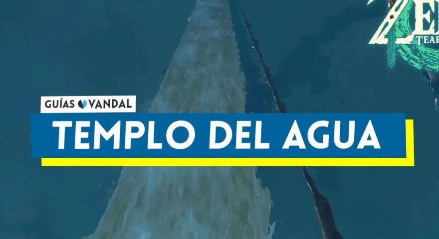 El templo del agua en Zelda Tears of the Kingdom se alza imponente, una cascada gigante que desafía la gravedad.