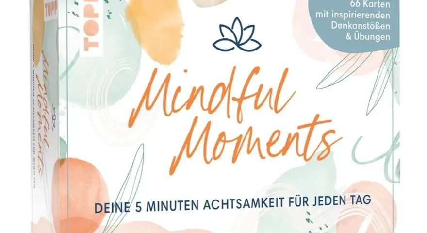 Kartenbox "Mindful Moments" mit inspirierenden Denkanstößen & Übungen. Eine achtsamkeitsmeditation anleitung für jeden Tag.