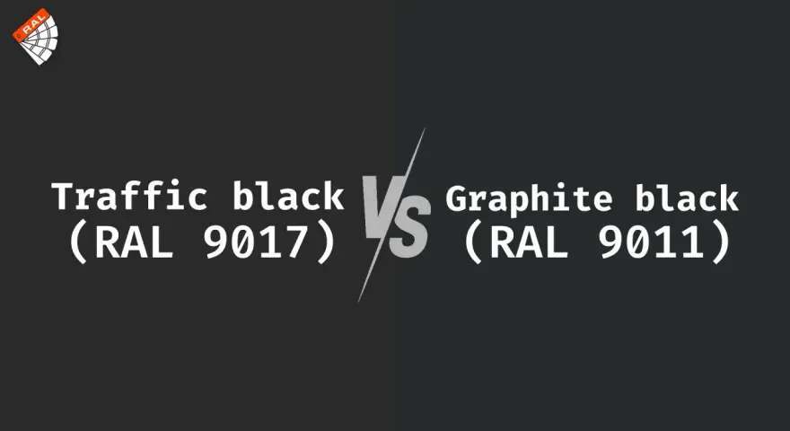 Porównanie odcieni czerni: Traffic black (RAL 9017) vs Graphite black (RAL 9011).