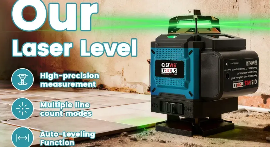 Livella laser 360° con funzione autolivellante, ideale per misurazioni precise e multiple linee.