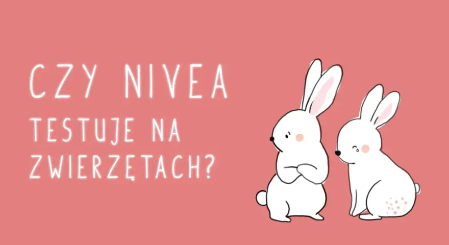 Dwa urocze króliki zastanawiają się, czy Nivea testuje kosmetyki na zwierzętach.