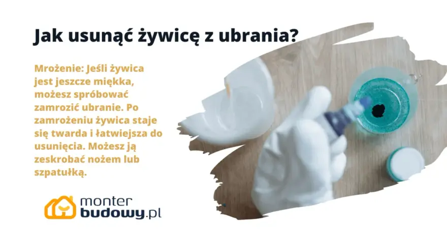 Jak usunąć żywicę z ubrania? Zamrożenie sprawi, że stwardnieje i łatwiej ją zeskrobiesz.