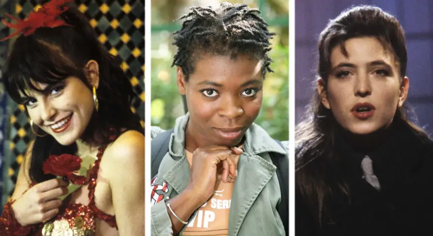 Trois portraits de chanteuses françaises, dont une évoquant une ambiance de chanteuse française année 2010.