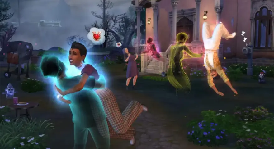 Sims 4 con fantasmas y romance. ¡Usa trucos para que tus Sims vivan aventuras sobrenaturales!