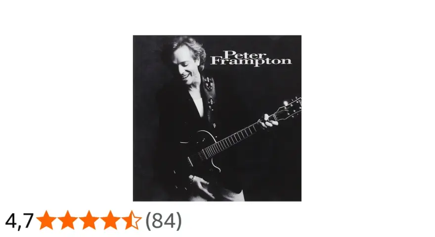 Peter Frampton, lächelnd mit Gitarre, auf dem Cover seines Albums.
