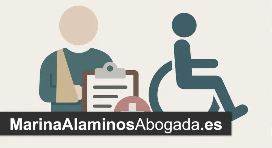 Entiende la diferencia entre incapacidad y discapacidad. Iconos de persona con brazo vendado y silla de ruedas.