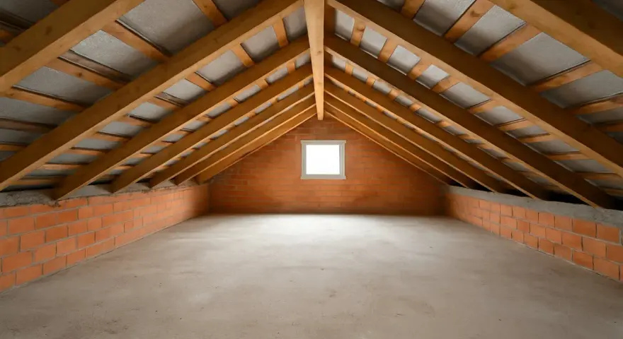 Sottotetto in costruzione con tetto in legno e pareti in mattoni. Un dilemma: meglio isolare il tetto o il sottotetto?