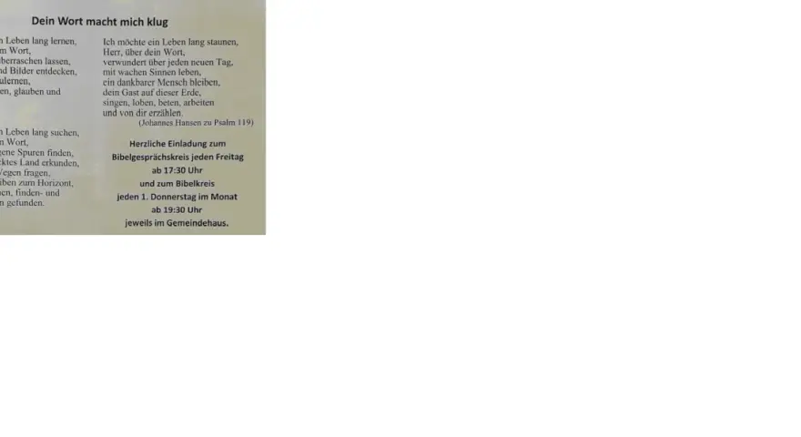 Gedicht über Gottes Wort, inspiriert von Psalm 119, lädt zum Bibelgespräch ein.
