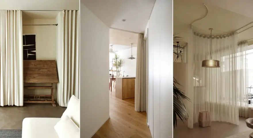 Cortinas de dormitorio elegantes y fluidas, creando ambientes acogedores.