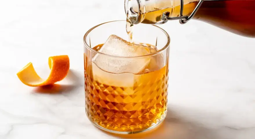 Likier amaretto z czym pić? Bursztynowy trunek z lodem i skórką pomarańczy, idealny do drinków.