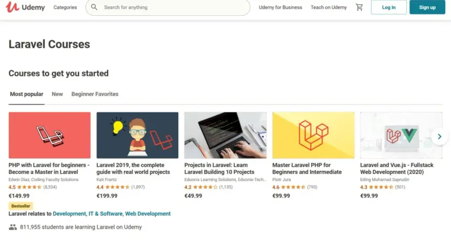 Laravel Kurse auf Udemy: Ein umfassendes Laravel Tutorial Deutsch für Anfänger und Fortgeschrittene.